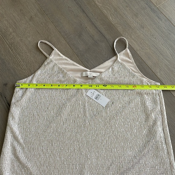 ANN TAYLOR LOFT Metallic Shine Womens tank top SIZE XS - NWT Pink Buff Color - Picture 12 of 14